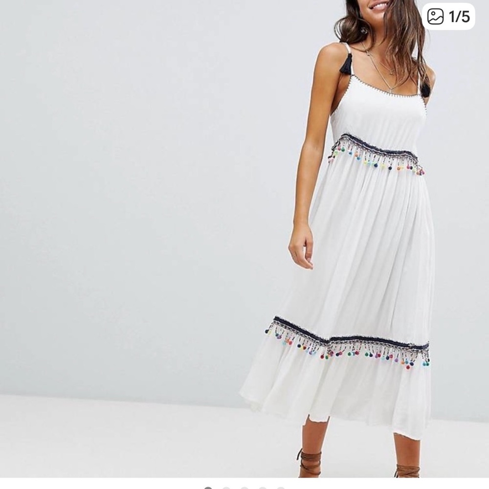 NWT RAGA White Sleeveless Dress with Colorful Accents